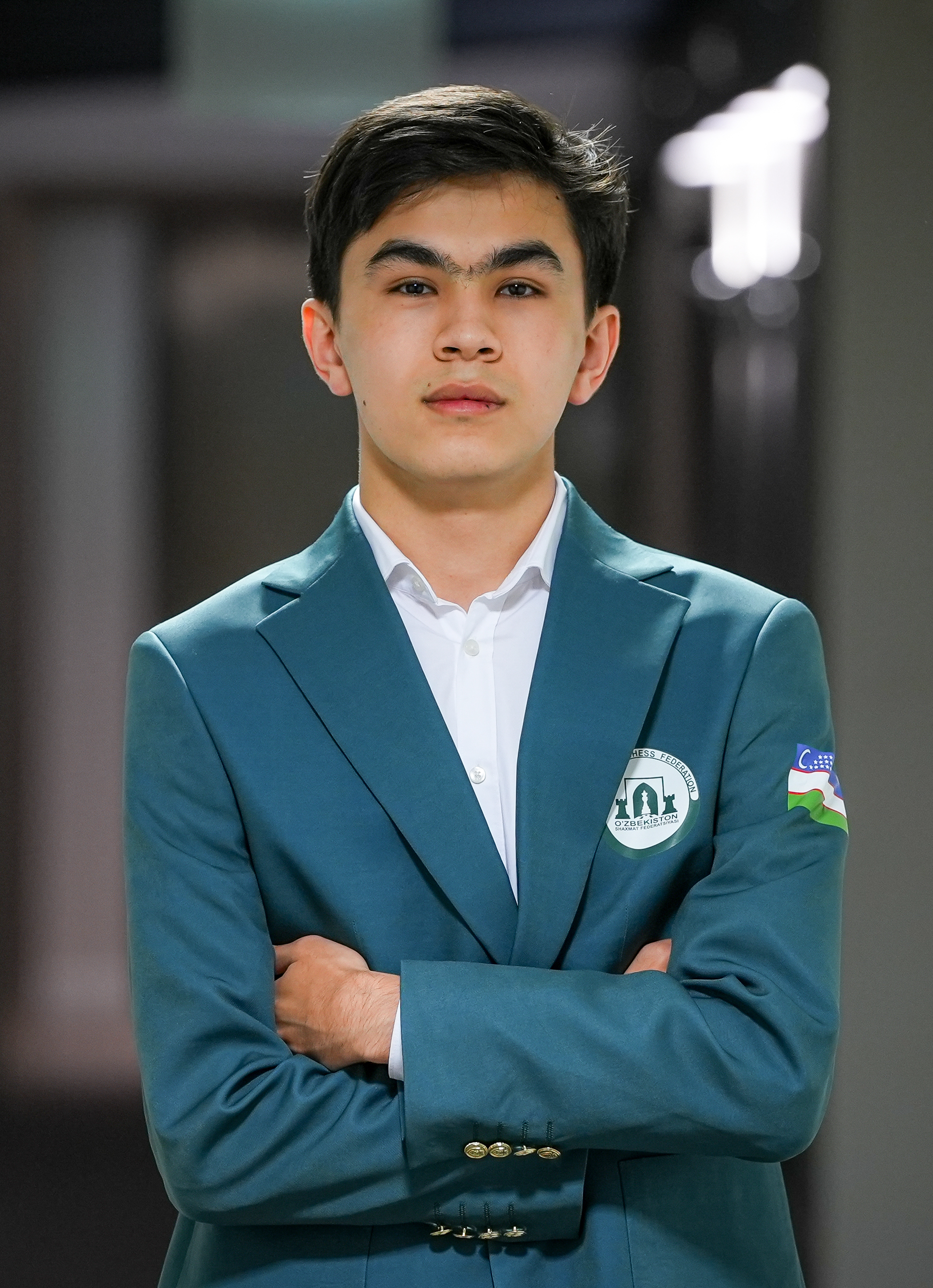 Javokhir Sindarov of Uzbekistan, winner of the 2026 FIDE Candidates Tournament and challenger for the world chess title