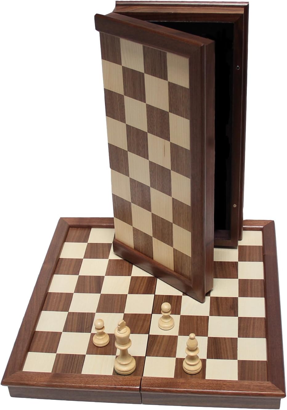 Photo of WE Games Classic Folding Walnut Wood Chess Set — 17-inch