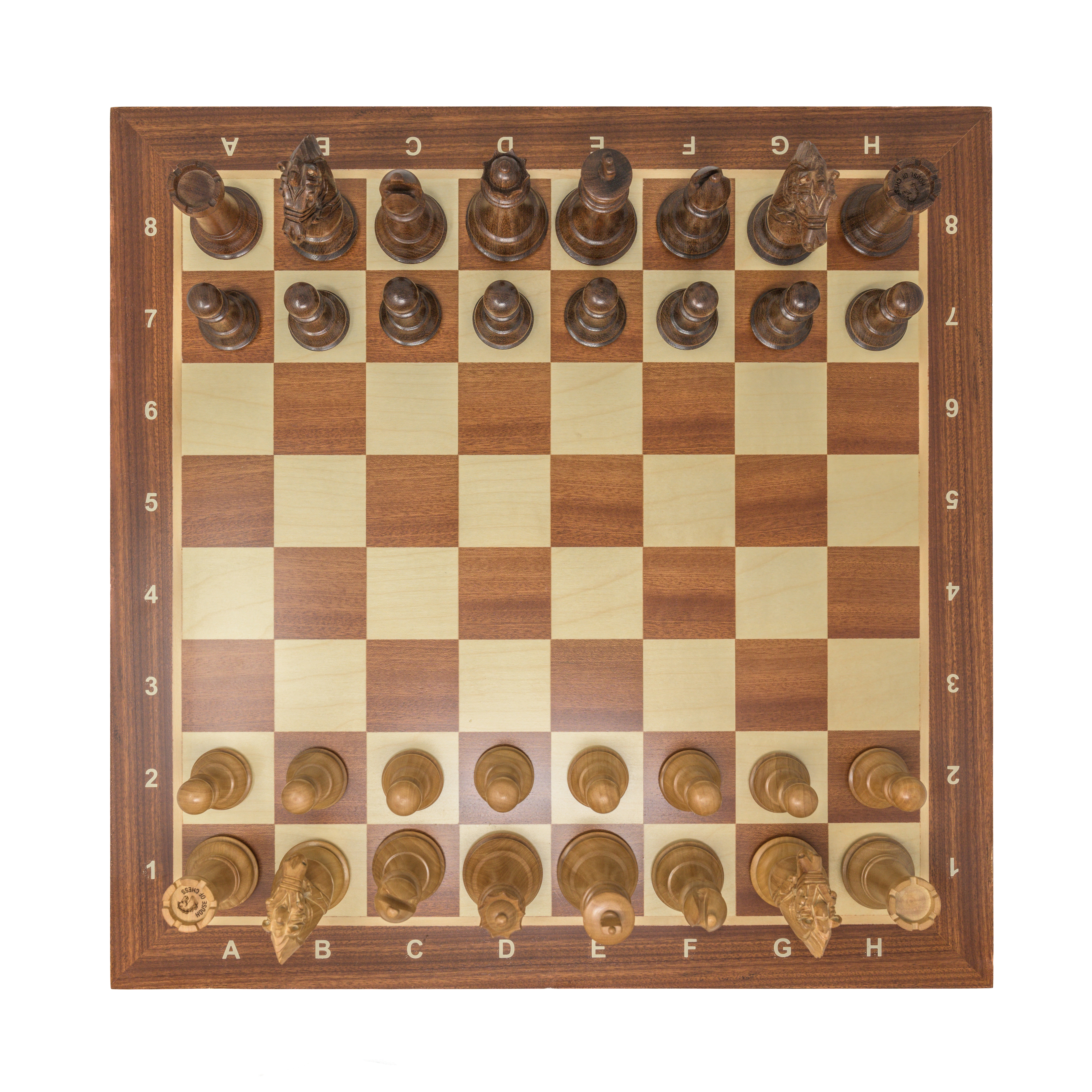 Standard Staunton chess pieces viewed from above: the equipment used at FIDE World Cup events