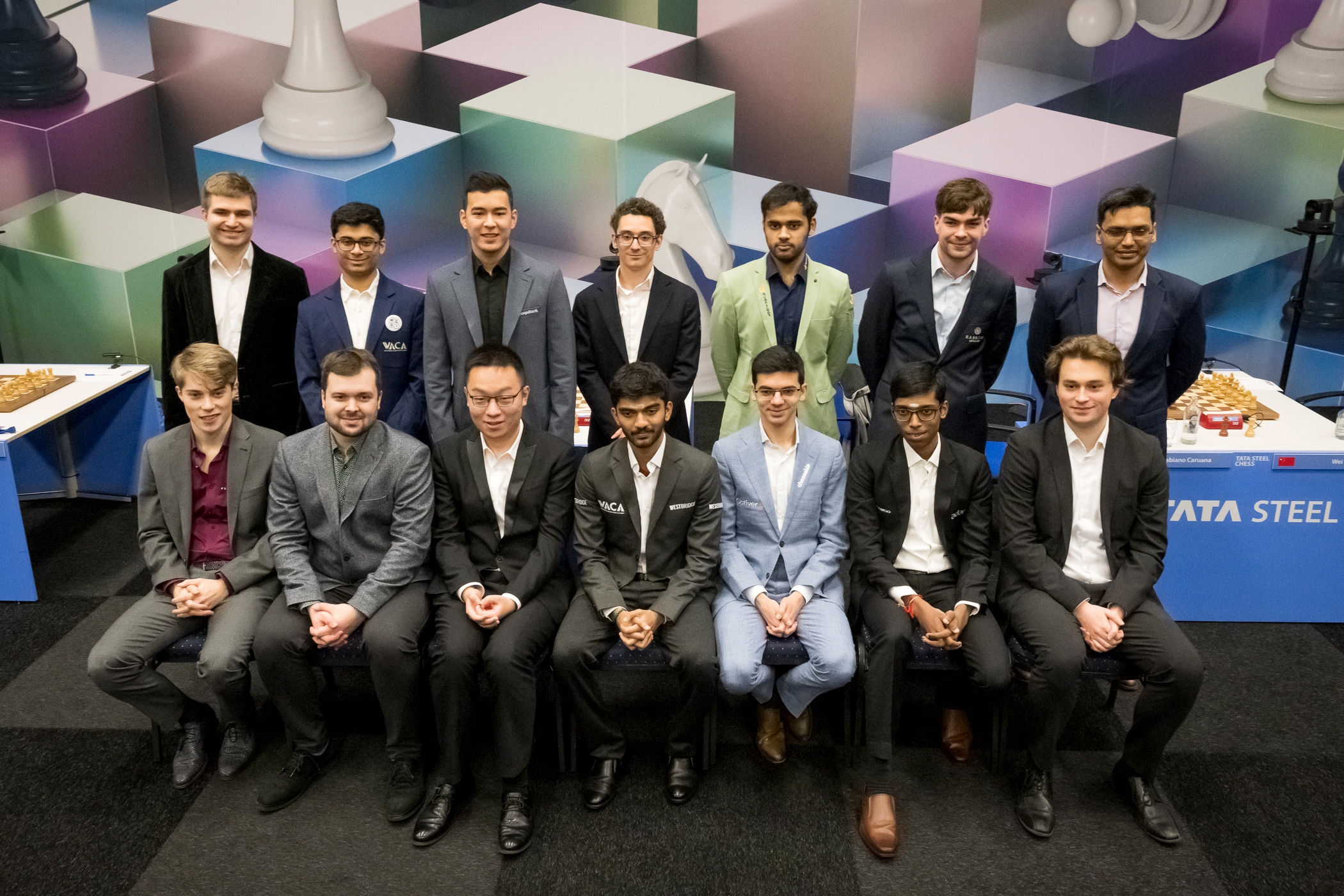 The top players at the 2025 Tata Steel Chess Masters in Wijk aan Zee, the annual elite classical tournament